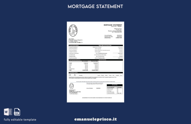 stile verificato Modello di estratto conto ipotecario della Jamaica Bank of Jama